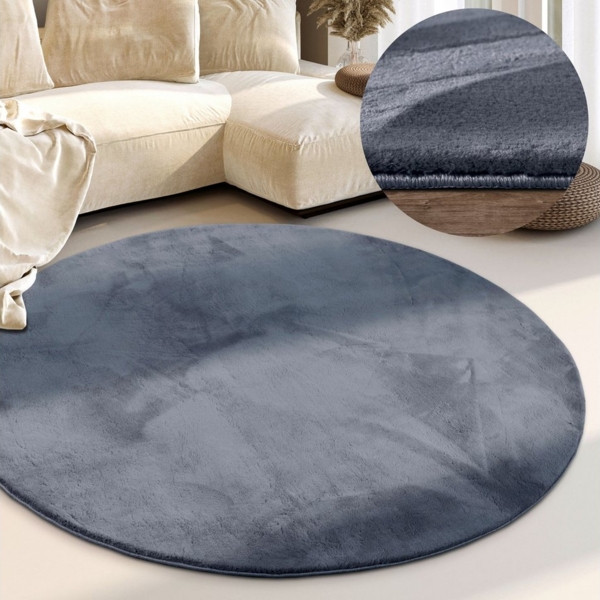 Villeroy & Boch Teppich Leon, rund, Höhe: 15 mm, Langflor, Shaggy, einfarbig, flauschig, weich, glänzend, modern, uni