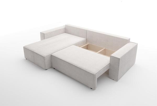 Ecksofa Schlafsofa Sofa CONOR Kunstleder Grau Ottomane Links Bild 3