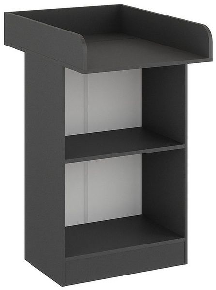 KOMTO Wickelkommode Anthrazit - Wickeltisch Schmal, Baby Kommode mit Wickelaufsatz abnehmbar, Baby Changing Table | Lulliblox M1
