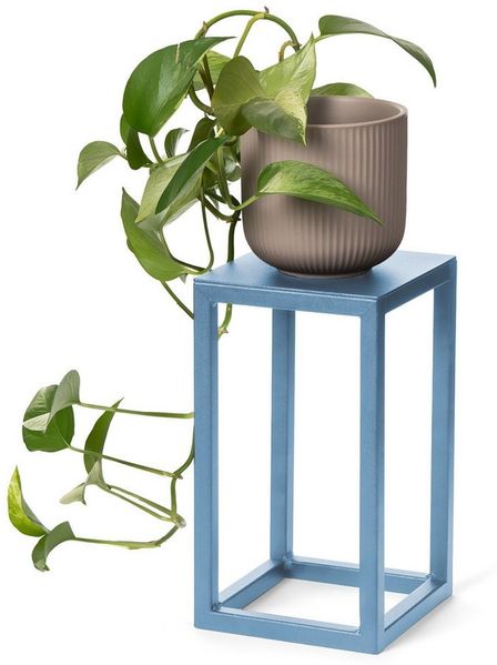 LAMO Manufaktur Blumenständer LAMO Manufaktur Blumenständer Blau aus Metall 28 cm (Dekorativer Metallständer, 1 St, 2-Teilig), Blumenständer modern, für Skulpturen und Deko, kleiner Blumenhocker