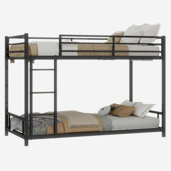 BlingBin Etagenbett Jugendbett (1-St, Mit Geländern und Leitern), 197 × 98 × 136 cm, Metall