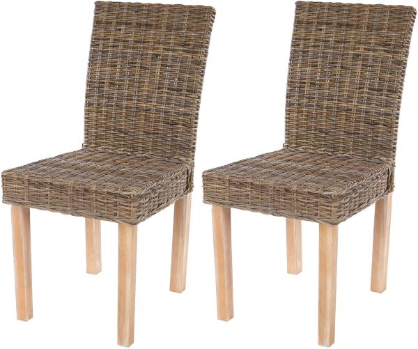 2er-Set Esszimmerstuhl 'Littau' Kubu-Rattan