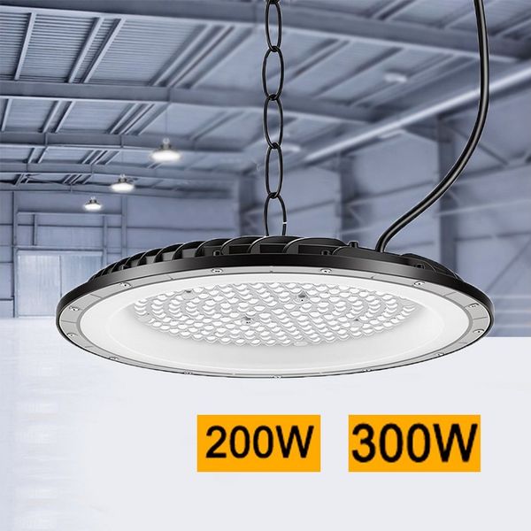 oyajia Deckenleuchte 200W LED Werkstatt Deckenleuchte 20000lm Superhelle UFO-Industrielampe, LED fest integriert, Kaltweiß, 7000K LED-Strahler für Fabriken, Garagen, Lagerhallen, Baustelle