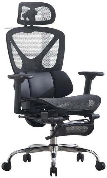 WAHSON OFFICE CHAIRS Bürostuhl Ergonom. Bürostuhl: Kopf-,Arm-,Lendenstütze,Fußstütze,90–135° Neigung