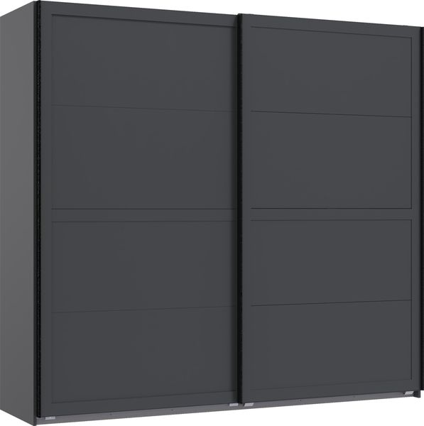 Schwebetürenschrank >Chalet< 2 Böden, 2 Stangen, Graphit - 180x208x65cm (BxHxT)