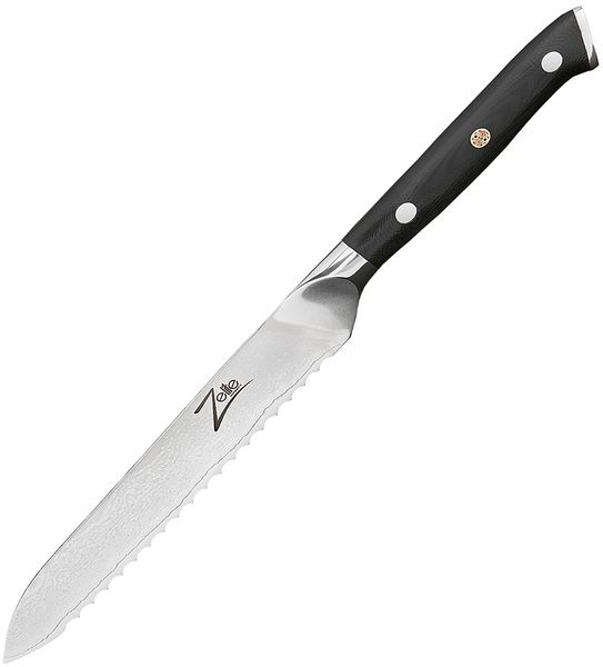 Alpha-Royal Japanese Serie 5,5" Allzweckmesser Wellen Damast-Stahl Schwarz