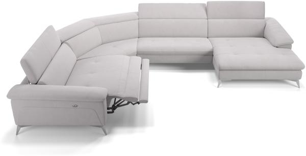 Sofanella Wohnlandschaft STELLA Stoffbezug Sofalandschaft Ecksofa in Weiß