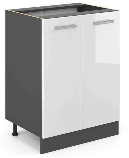 Küchenunterschrank R-Line Weiß Hochglanz 60 cm ohne Arbeitsplatte Vicco Bild 5