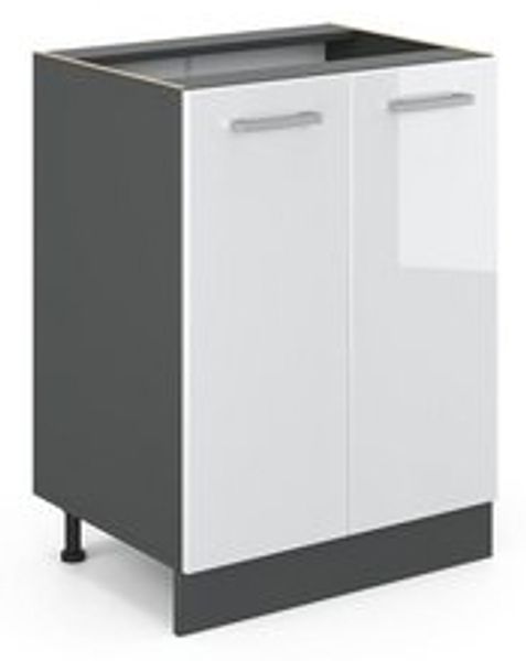 Küchenunterschrank R-Line Weiß Hochglanz 60 cm ohne Arbeitsplatte Vicco Bild 6
