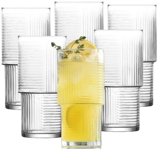 LAV Gläser-Set Helen Longdrinkglas, 6-tlg, Glas, 6er Set, 515ml, ideal für für Cocktails und Longdrinks.