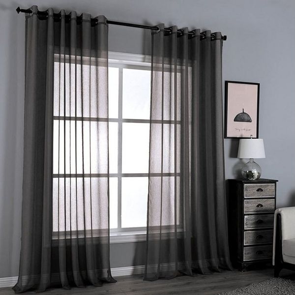 HAC24 Vorhang Deko Gardinen Gardinenschal Ösenschal Dekoschal, Ösen, transparent, Polyester, mit Ösen Lichtdurchlässig 140 x 240 cm