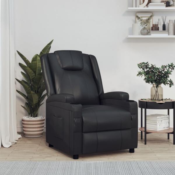 vidaXL Relaxsessel Schwarz Kunstleder 348413