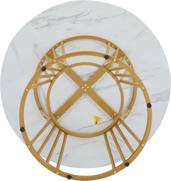 Esstisch mit MDF-Tischplatte in Marmoroptik, rund, Ø 100x75 cm, Weiß Bild 7