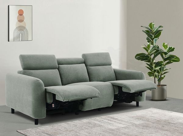 Home affaire 3-Sitzer SKAANE Struktur-Sofa, 229 cm, manuelle-u. elektrische Relaxfunktion, Relax-Funktion in 2 Sitzen, Kopfteilverstellung, Federkernpolsterung