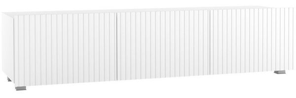 Lomadox Lowboard KEMPTEN-132, in weiß matt, Rillenfront, 2-türig, Breite 150cm, Softclose
