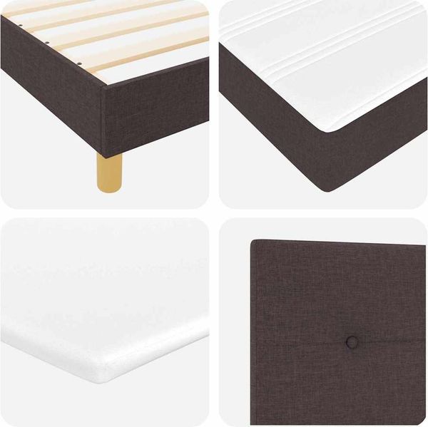vidaXL Boxspringbett mit Kissen Dunkelbraun 80 x 200 cm Stoff 3338877 Bild 10
