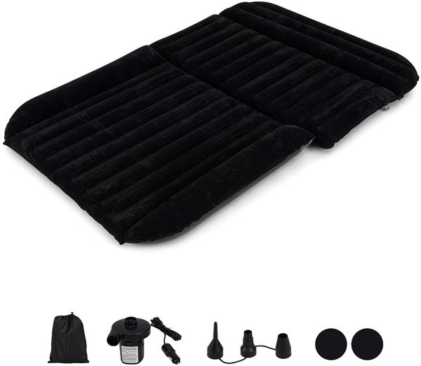 Auto Matratze 190 x 130 cm SUV Luftmatratze doppelseitig aufblasbares Luftbett mit Luftpumpe & Tragetasch Schwarz