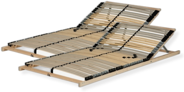 Lattenrost 200x200 cm - Kopfteil verstellbar 42 Latten 7-Zonen Traglast ca. 140 Kg Birken und Buchenschichtholz Selbstmontage Made in Germany