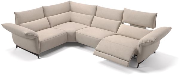 Sofanella Ecksofa CUNEO Eckcouch Stoff Stoffsofa in Creme