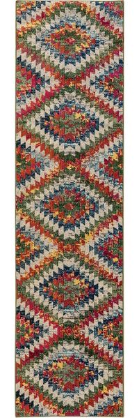 benuta Teppich Casa, rechteckig, Höhe: 11 mm, Teppich Wohnzimmer, Esszimmer, Schlafzimmer, Flur, Farbenfroh, Retro