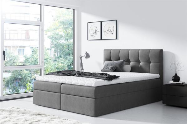 Boxspringbett CARMEN 200x200 cm Anthrazit