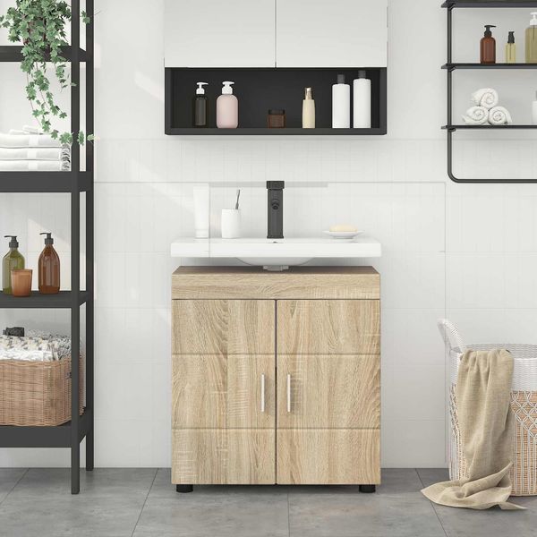 vidaXL Badezimmerschrank-Set TULUM Sonoma-Eiche 60 x 34 x 63 cm 880323