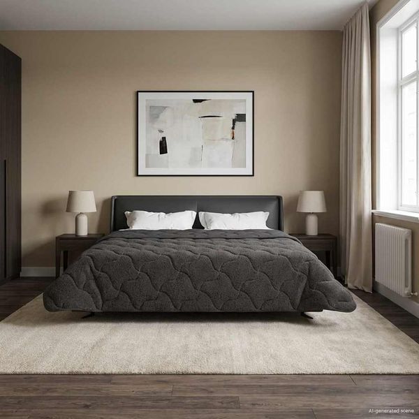vidaXL Ganzjahresbettdecke Gepolstert Anthrazit 200 x 240 cm 42026233
