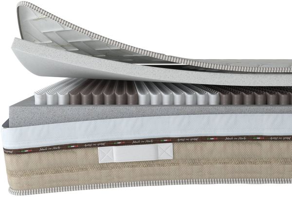 Dmora Doppelmatratze Cutler, Produkt aus Memory-Schaum, Schlafzimmermatratze, Schlafunterstützung, Made in Italy, 160x200 h25 cm, Weiß Bild 6