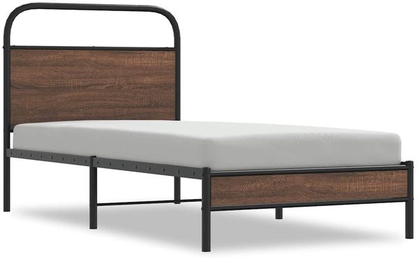 Einzelbettgestell Design für Erwachsene ohne Matratze 100x200 cm Braun Eichen-Optik d3821e
