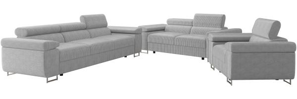 Sofa Set Torezio Cord 3+2+1 mit Einstellbare Kopfstützen (Poso 110)