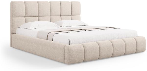 Micadoni Stauraumbett mit Kopfteil Bellis Chenille Haga Beige 160x200