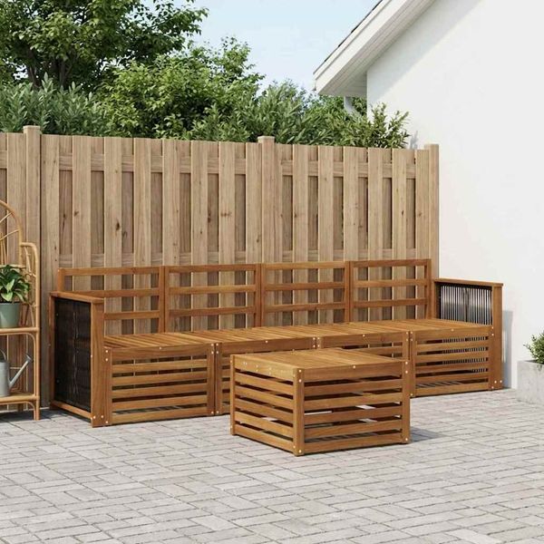 vidaXL Outdoor-Sofagarnitur 5 pcs Natur Massivholz Akazie 3383990