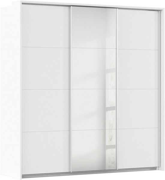 rauch Schwebetürenschrank Kleiderschrank Schrank Garderobe CORTONA mit Passepartout und optionaler Beleuchtung inkl. Inneneinteilung 2 Boxen und Böden