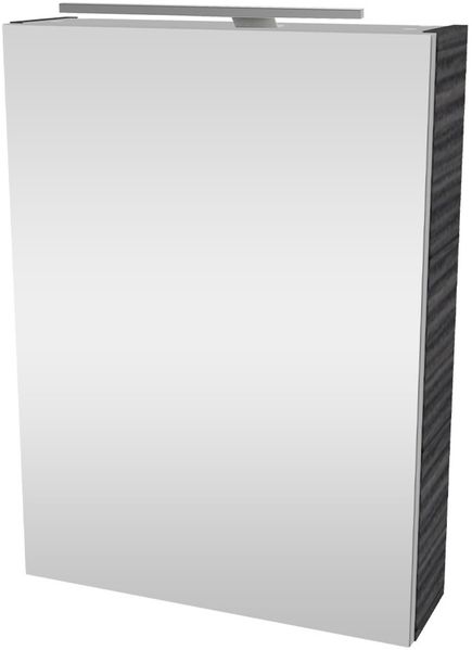 Fackelmann SBC B.PERFEKT Gäste-WC Spiegelschrank 50 cm, Anthrazit Holzoptik, rechts