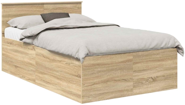 vidaXL Bettrahmen mit Kopfteil Sonoma-Eiche 120x190 cm Holzwerkstoff 3408594