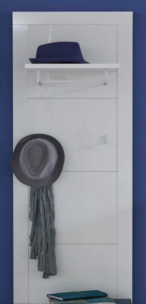 Wandgarderobe Garderobenpaneel Kito in Hochglanz weiß 53x155 cm