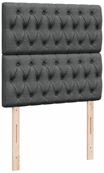vidaXL Boxspringbett mit Matratze Dunkelgrau 90x200 cm Stoff 3294247 Bild 9