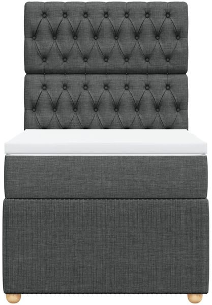 vidaXL Boxspringbett mit Matratze Dunkelgrau 90x200 cm Stoff 3294247 Bild 6