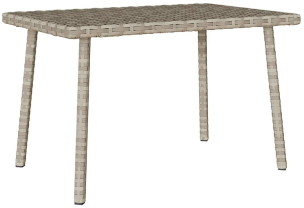 vidaXL Garten-Couchtisch Rechteckig Hellgrau 60 x 40 x 37 cm Poly Rattan 4104054
