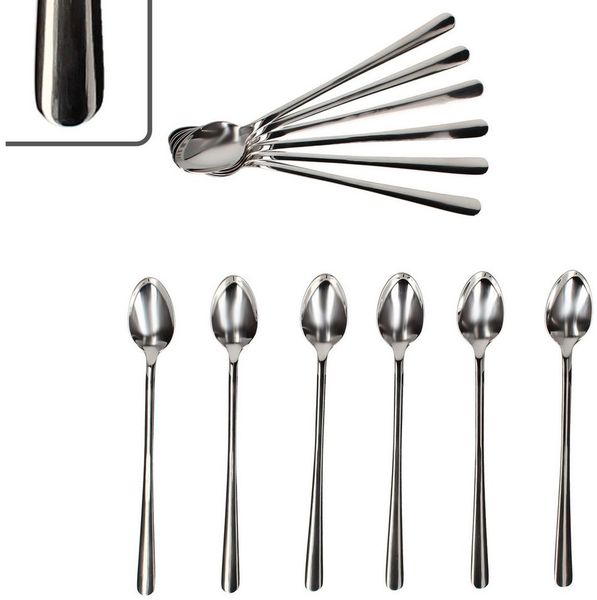Justinus Besteck-Set 12er Set Style Art lange Latte Macchiato Löffel Longdrink Edelstahl, Edelstahl