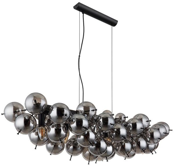 GLOBO LIGHTING Hängeleuchte UDO, ohne Leuchtmittel, Hängelampe Glaskugeln rauchfarben 2 Glasgrößen Esszimmer Esstisch