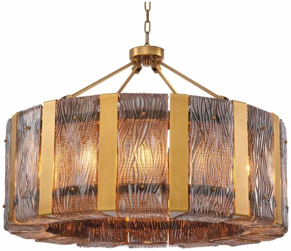 Casa Padrino Luxus Kronleuchter Antik Messing / Grau Ø 91 cm - Luxus Qualität