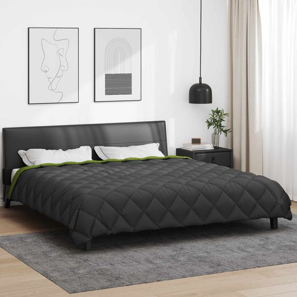 vidaXL Winterbettdecke Grün und Anthrazit 200 x 200 cm Mikrofaser 42025683