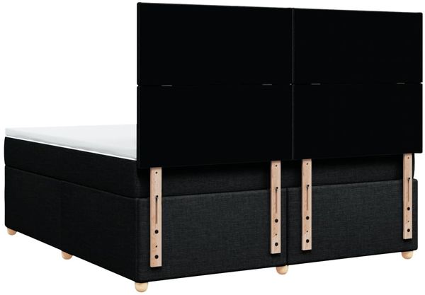 vidaXL Boxspringbett mit Matratze Schwarz 180x200 cm Stoff 3293654 Bild 7