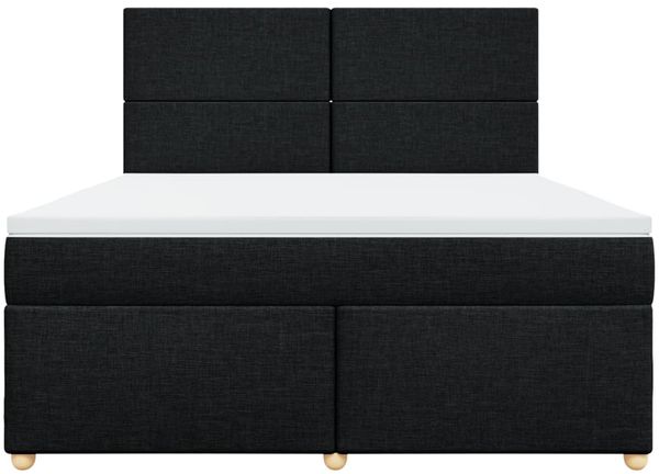 vidaXL Boxspringbett mit Matratze Schwarz 180x200 cm Stoff 3293654 Bild 5