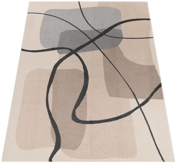KADIMA DESIGN Teppich Abstrakt Wohnzimmer schmutzabweisend Teppich Kurzflor, Rechteckig, Höhe: 16 mm, Florhöhe: 12 mm, 100% Polypropylen, Rechteckig, 80x150cm, Creme