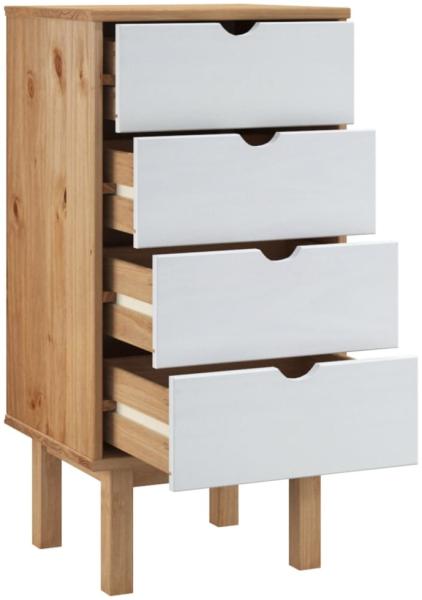 vidaXL Schubladenschrank OTTA Braun & Weiß 45x39x90 cm Massivholz 348581 Bild 5