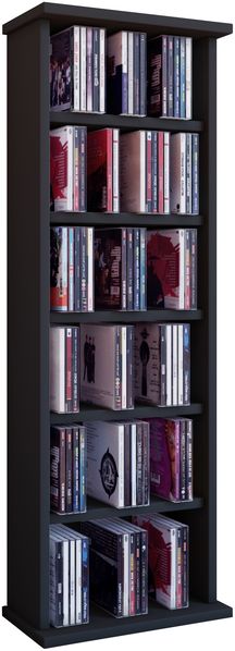 VCM CD / DVD Media Regal Vostan 25241 Schwarz H. 92 x B. 31 x T. 18 cm