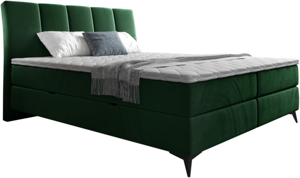 Boxspringbett Sketar, Grün, 180x200 cm