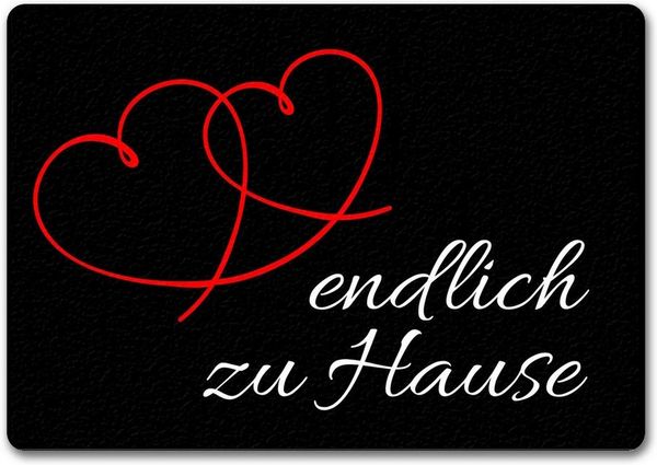 speecheese Fußmatte Fussmatte Endlich zu Hause mit lustigem Spruch schwarz